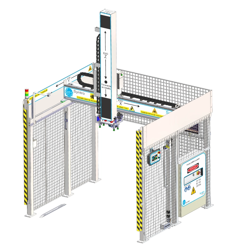 Renderização 3D do Robô Cartesiano da Syntro